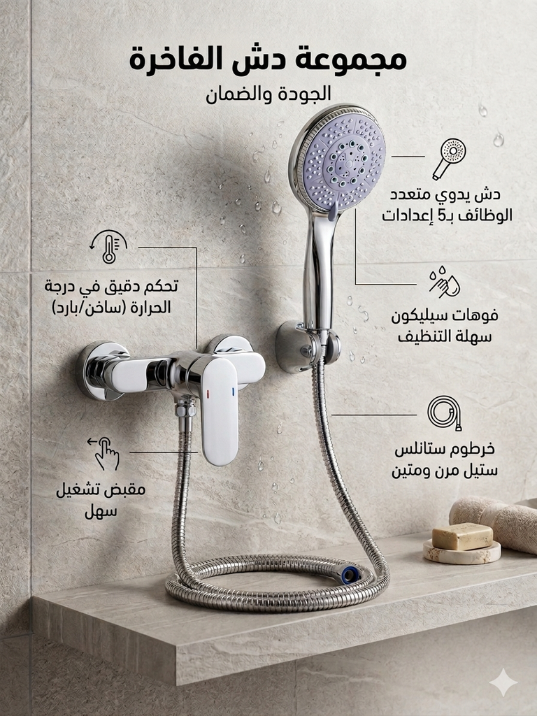 [OGH/D10-4] خلاط دش اتماتيك كروم صيني